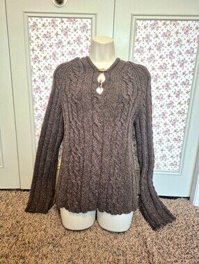American Eagle Brown Cable-Knit Women's Sweater/Hoodie Size XL